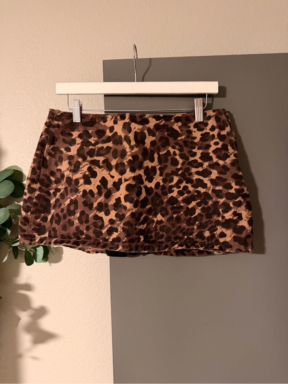 Leopard Print Mini Skort Brown A&F